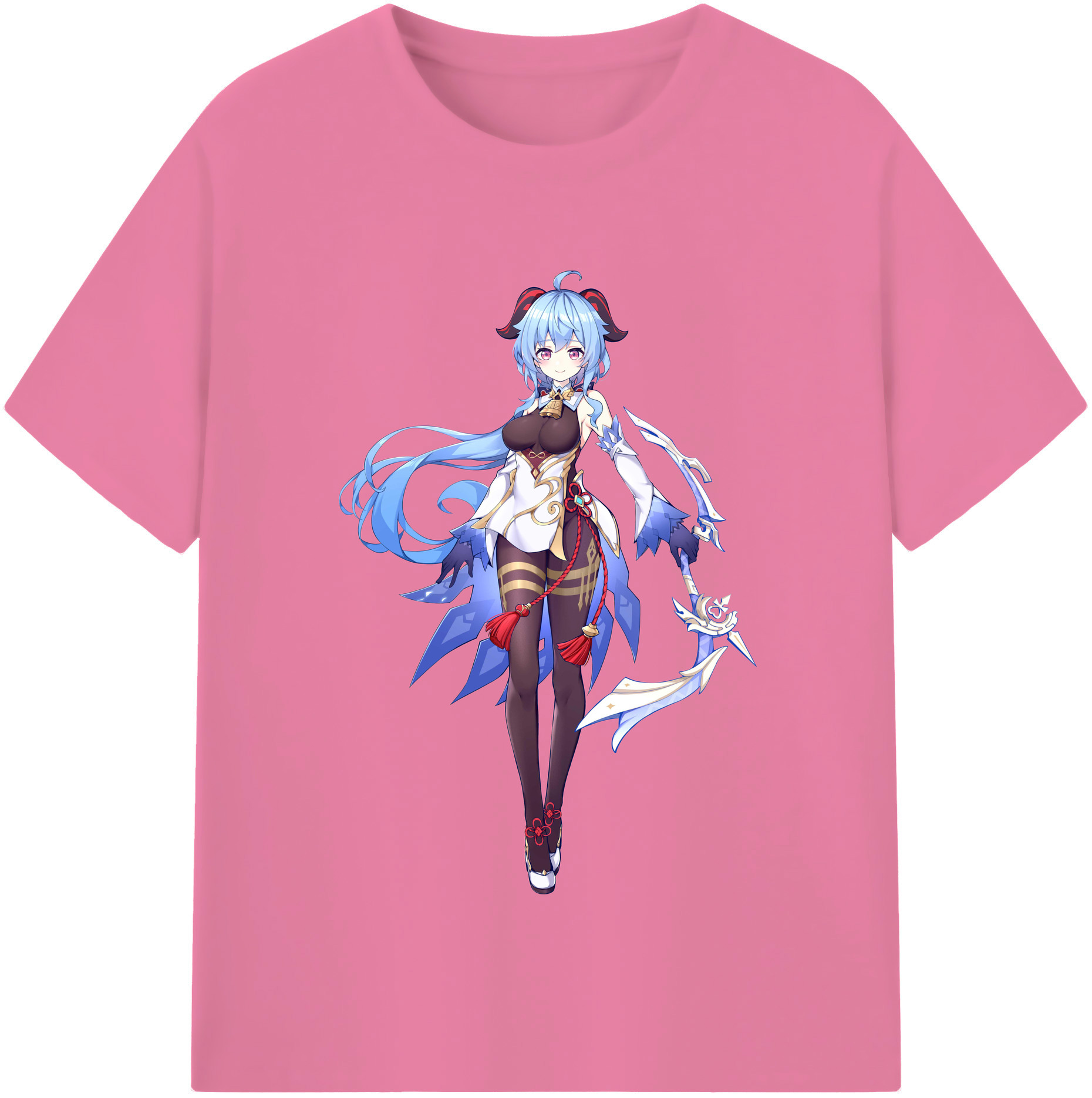 げんし神 甘雨 かんう genshin Ganyu 綿100％半袖Tシャツ（フロントプリント）